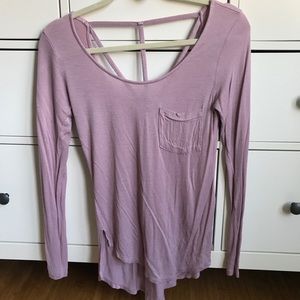 Baby pink top with cool back